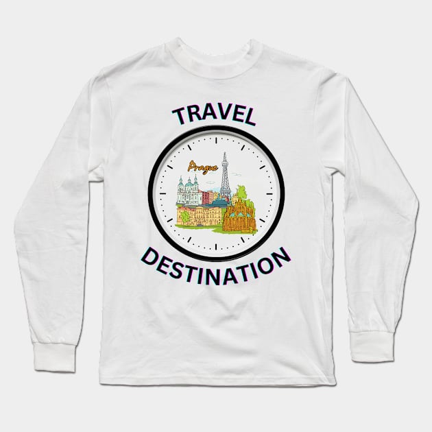 Travel to Prague Long Sleeve T-Shirt by Voxen X